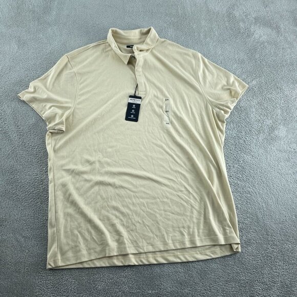 Mens Beige Alfani Stretch Polo Shirt XXL Recycled Fibers Easy Care NWT 2403 - Picture 1 of 9